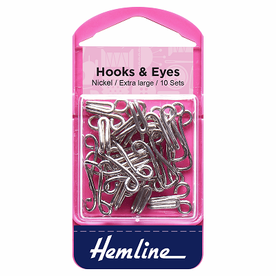 H400.9 Hooks and Eyes: Nickel - Size 9.. 